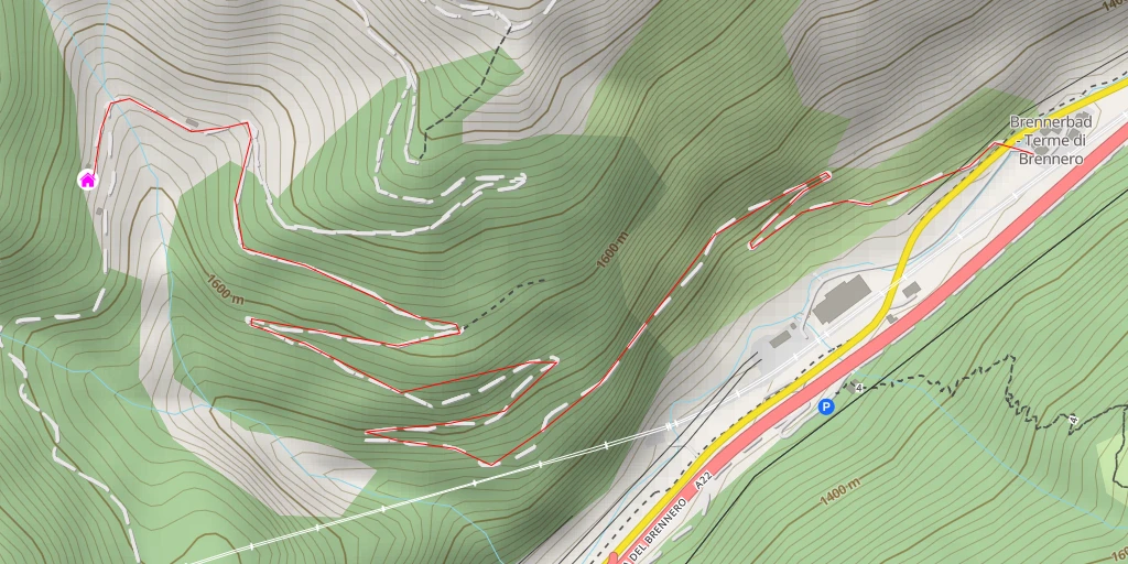 Map of the trail for Wechselalm - Malga del Cambio