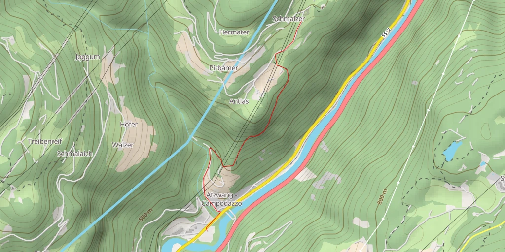 Carte de l'itinéraire :  Antlas - Ritten - Renon