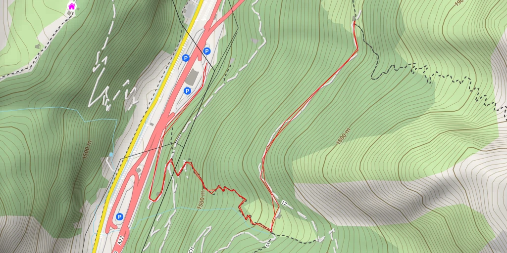 Map of the trail for Postalm - Malga Posta