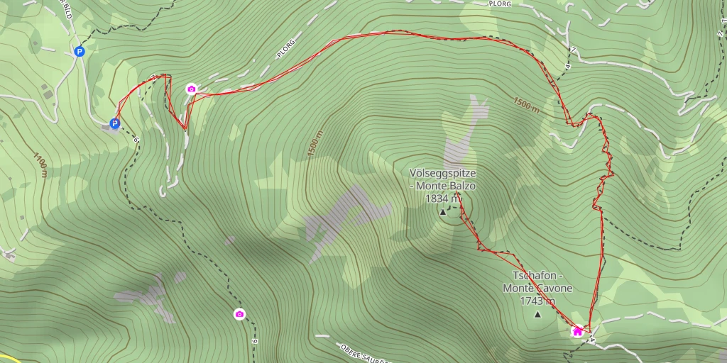 Map of the trail for Völseggspitze - Tiers - Tires