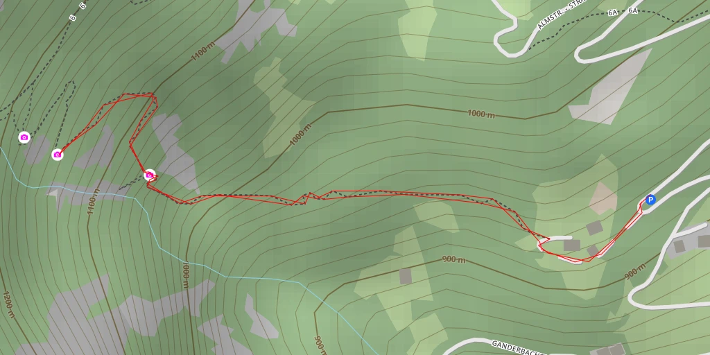 Map of the trail for Unterer Barbianer Wasserfall