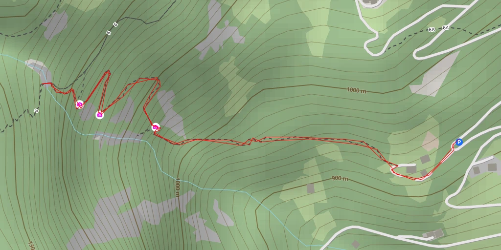 Map of the trail for Oberer Barbianer Wasserfall