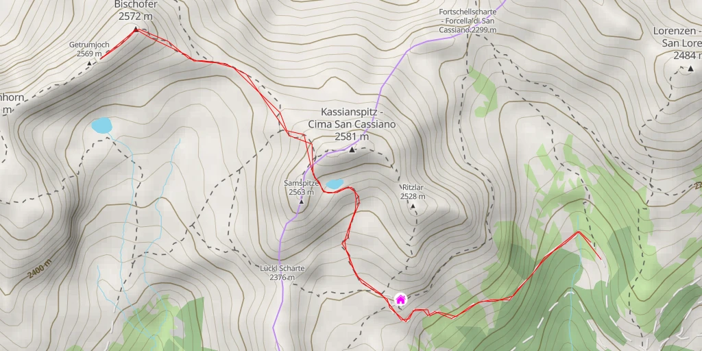 Map of the trail for Getrumjoch