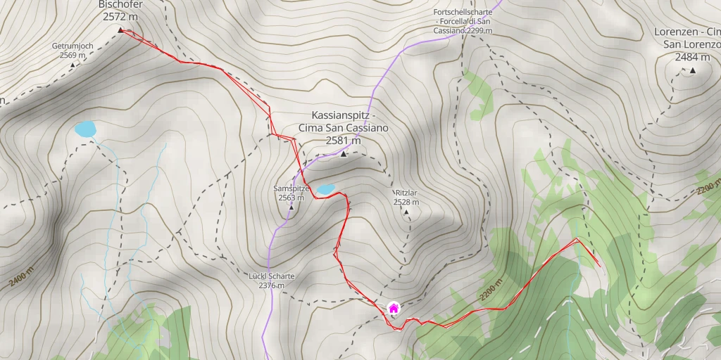 Map of the trail for Bischofer