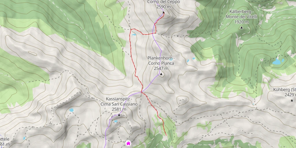 Carte de l'itinéraire :  Schrotthorn - Corno Rotto