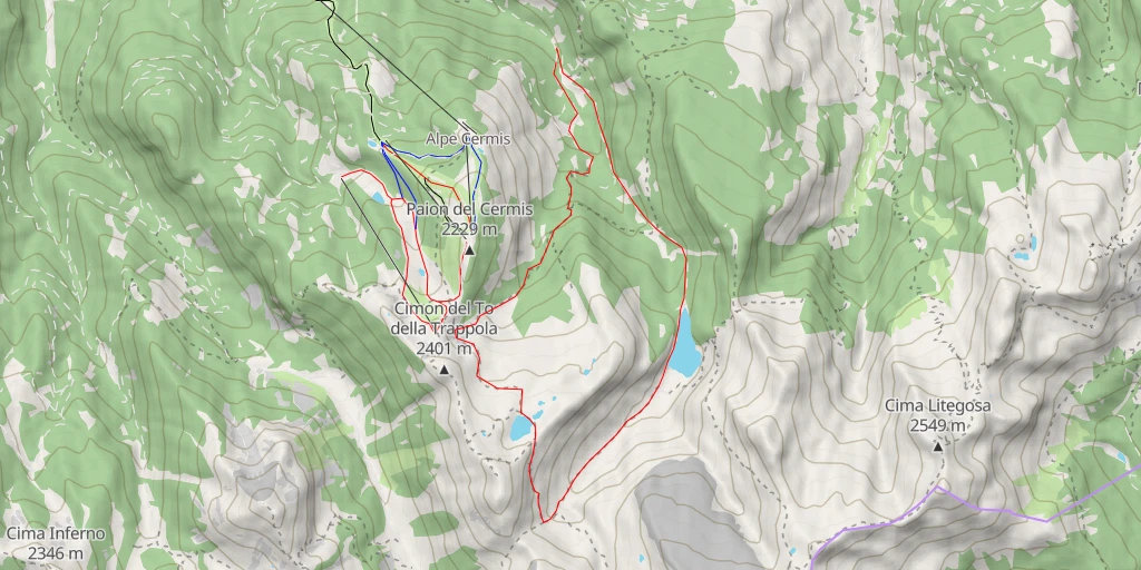 Map of the trail for Corde de Bombasèl