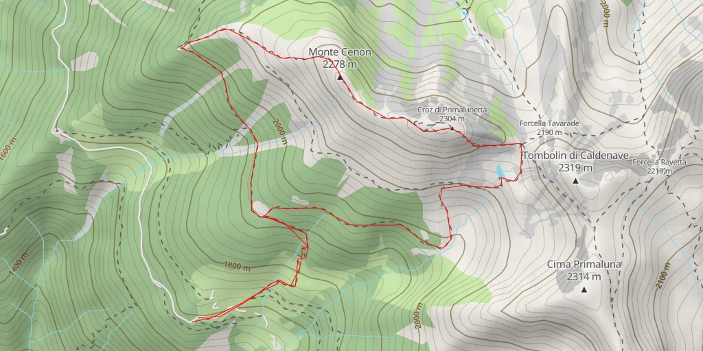 Map of the trail for Croz di Primalunetta