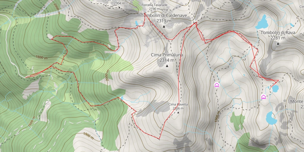 Carte de l'itinéraire :  Scala del Tombolin