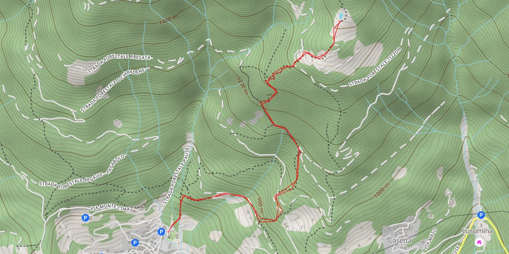 Map of the trail for Strada forestale bacino antincendio