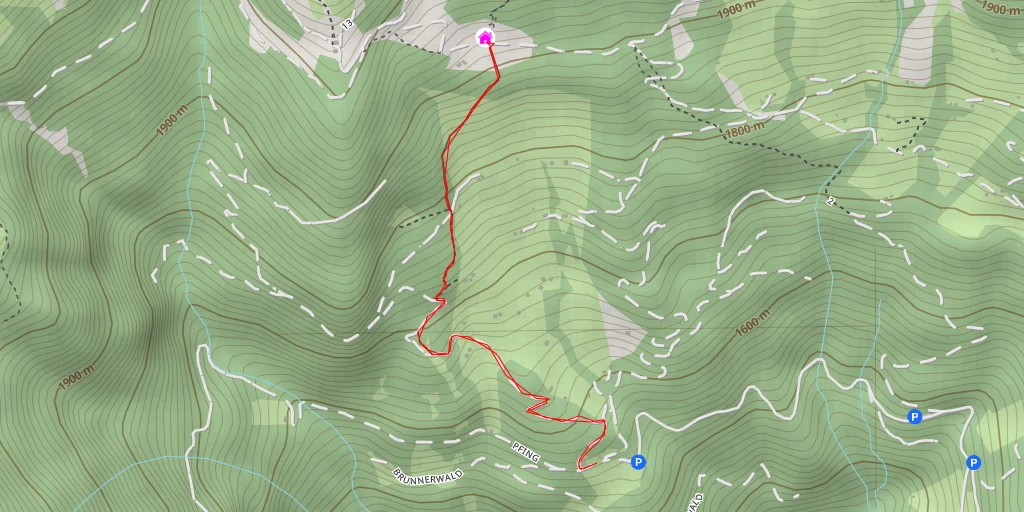 Map of the trail for Klausener Hütte - Rifugio Chiusa al Campaccio