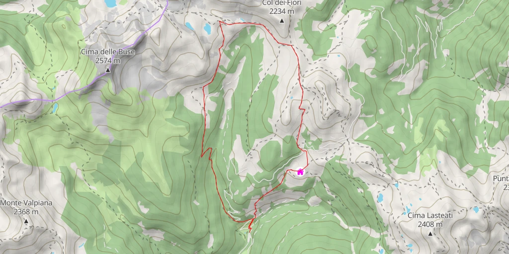 Carte de l'itinéraire :  laghetto effimero