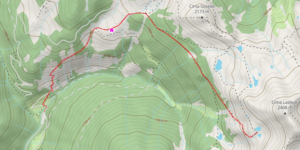 Map of the trail for Percorso Trincee Prima Guerra Mondiale