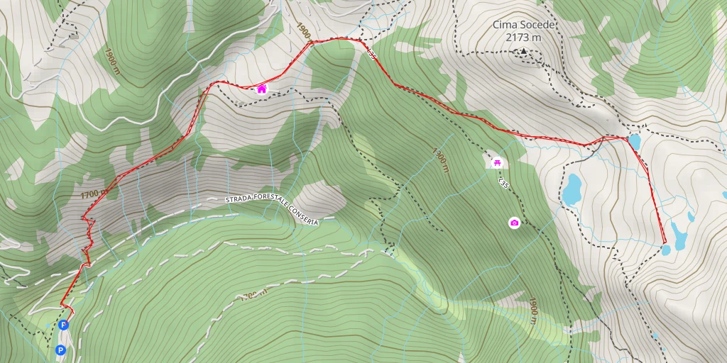 Carte de l'itinéraire :  Sentiero dei Laghi - Sentiero dei Laghi