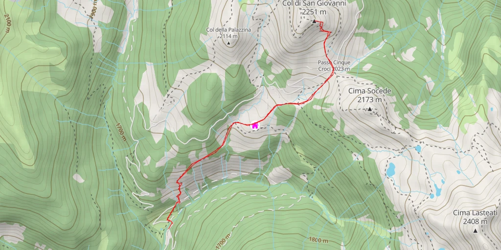 Carte de l'itinéraire :  Col di San Giovanni