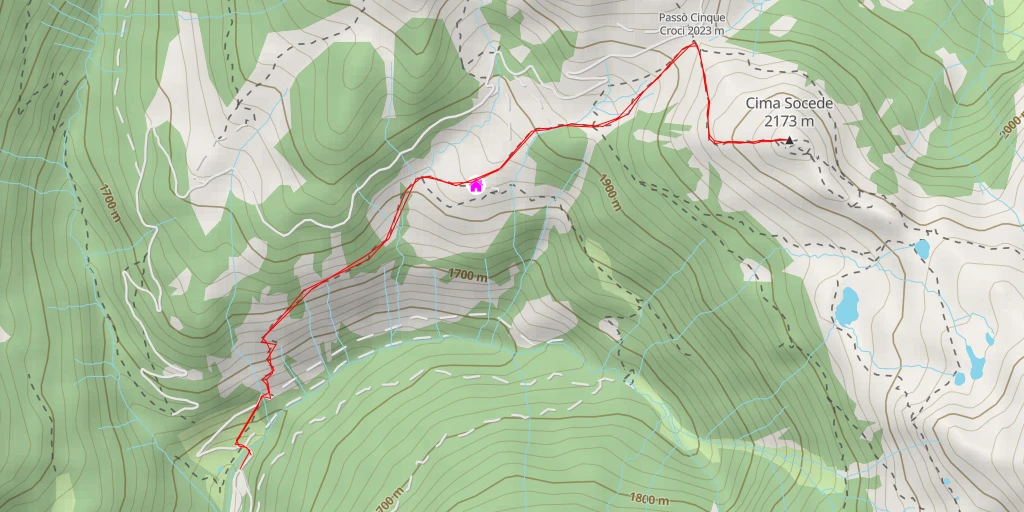 Carte de l'itinéraire :  Cima Socede