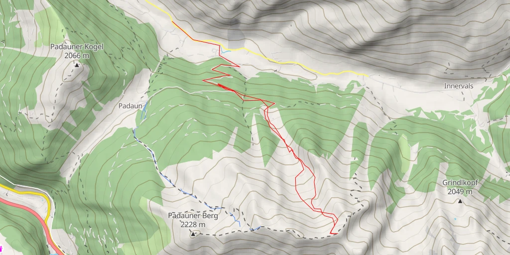 Map of the trail for Silleskogel versant N depuis le Valsertal