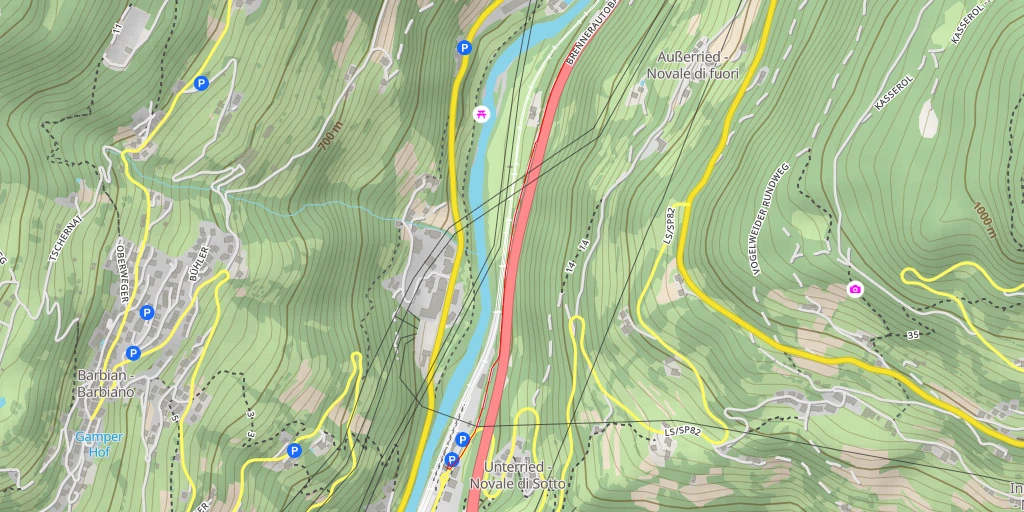 Map of the trail for Brennerautobahn - Autostrada del Brennero - Brennerautobahn - Autostrada del Brennero