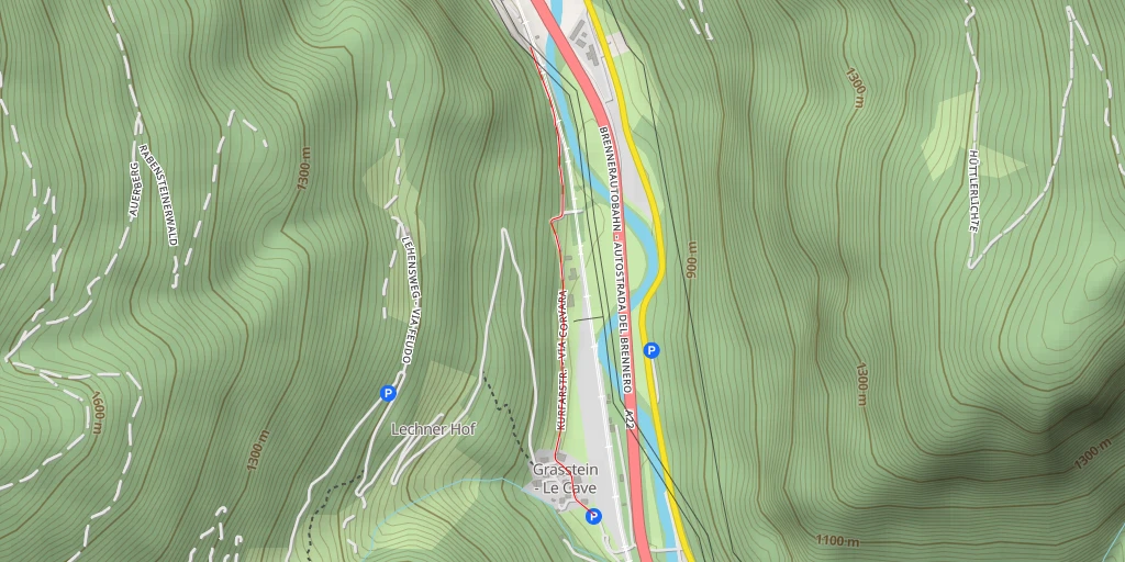 Carte de l'itinéraire :  Kurfarstraße - Via Corvara - Kurfarstraße - Via Corvara - Freienfeld - Campo di Trens