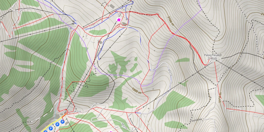 Carte de l'itinéraire :  Passo Feudo - Predazzo