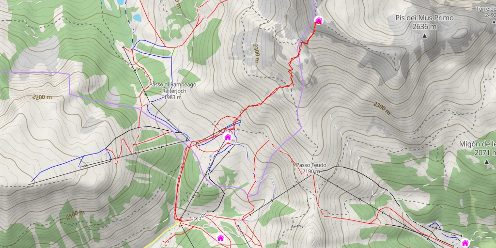 Carte de l'itinéraire :  Rifugio Torre di Pisa