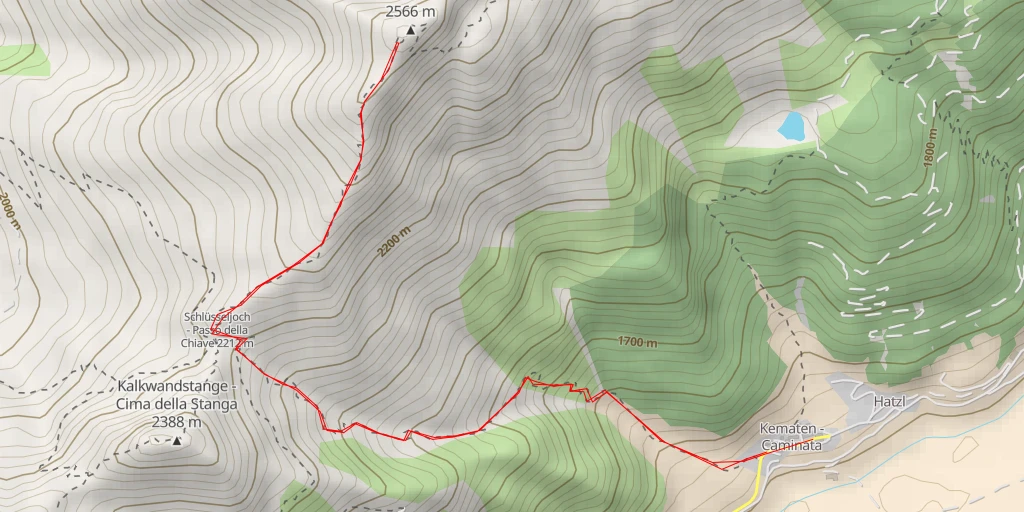 Map of the trail for Flatschspitz - Cima Vallaccia