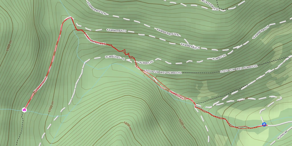 Map of the trail for Wasserfallweg - Vahrn - Varna