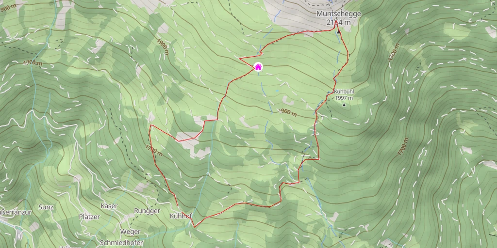 Map of the trail for Muntschegge