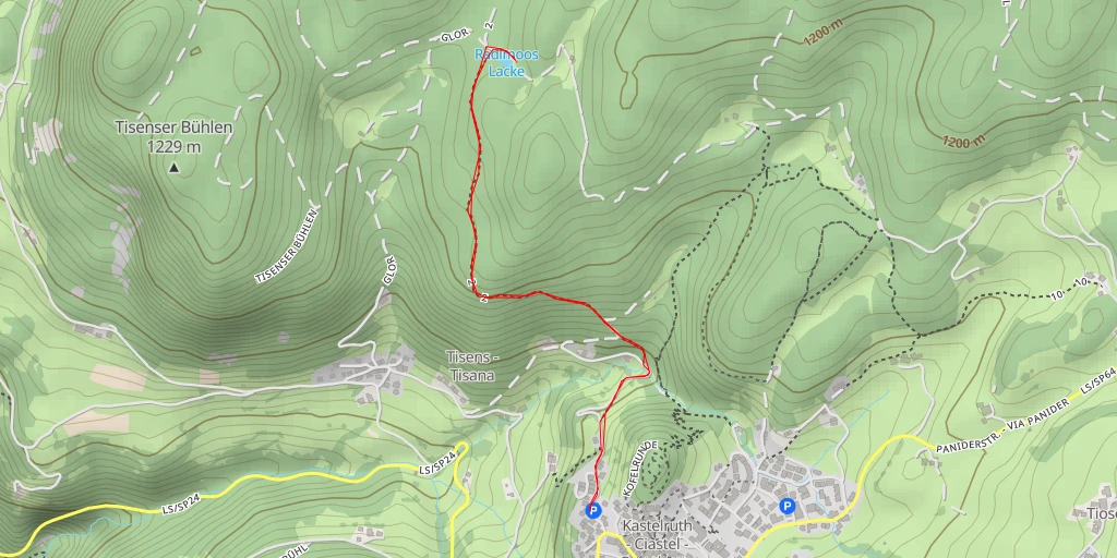 Map of the trail for Radlmoos Lacke