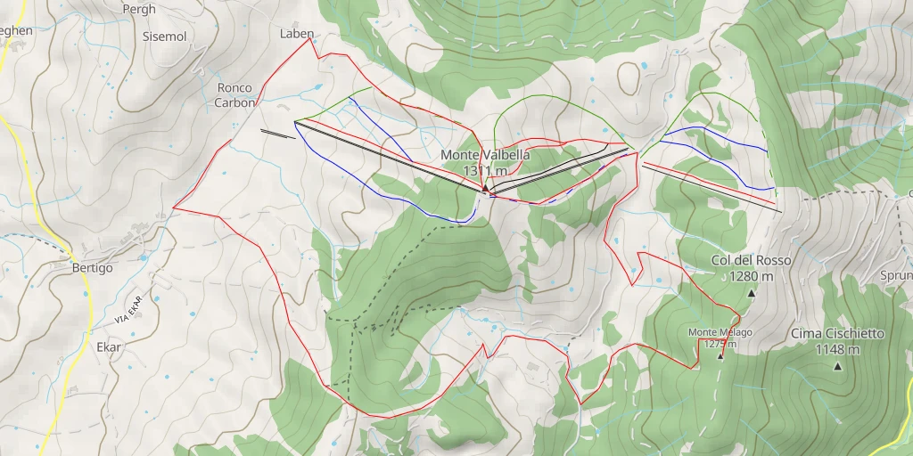 Map of the trail for Monte Melago