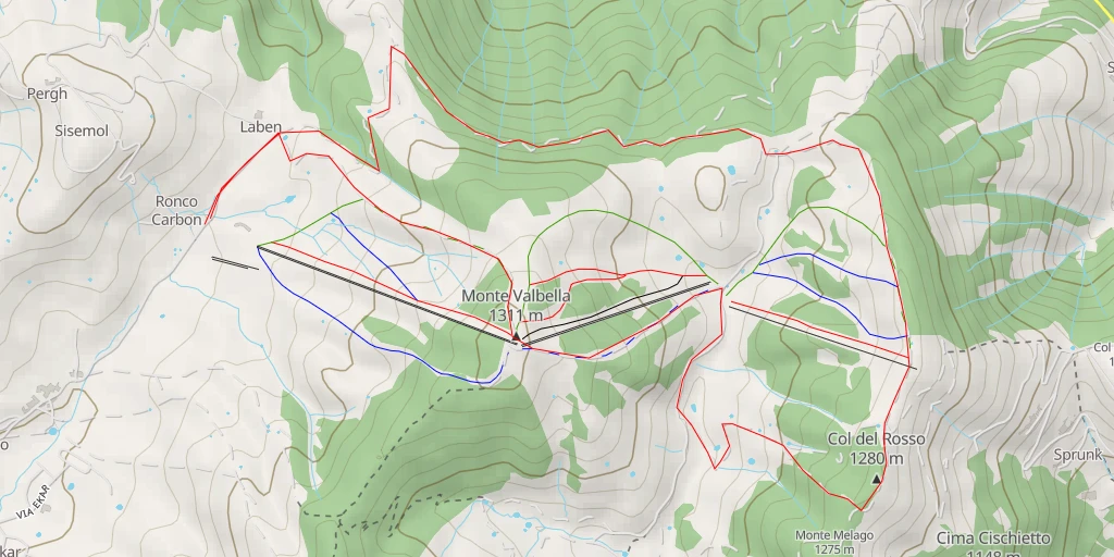 Map of the trail for Col del Rosso