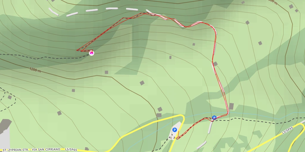 Map of the trail for St.-Zyprian-Straße - Via San Cipriano