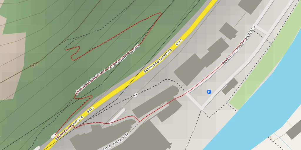 Map of the trail for Rastplatz Säbener Promenade - Punto panoramico di Sabiona