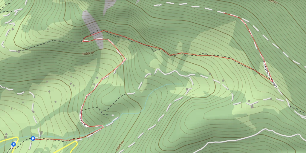 Map of the trail for Kogeleter Kopf - Cima Cogolo