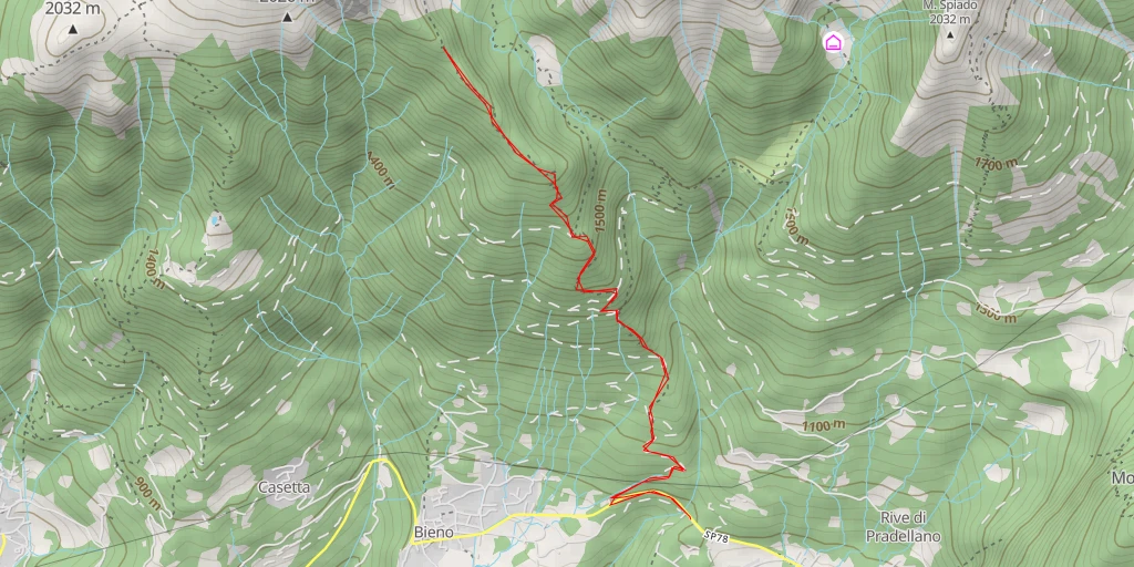 Carte de l'itinéraire :  Strada forestale Val Osei