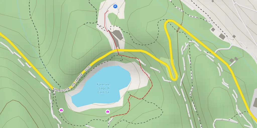 Map of the trail for Karer See - Lago di Carezza