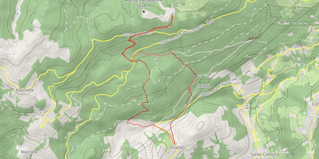 Map of the trail for Via Monte Corno - Via Monte Corno