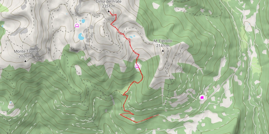 Map of the trail for Cima del Frate