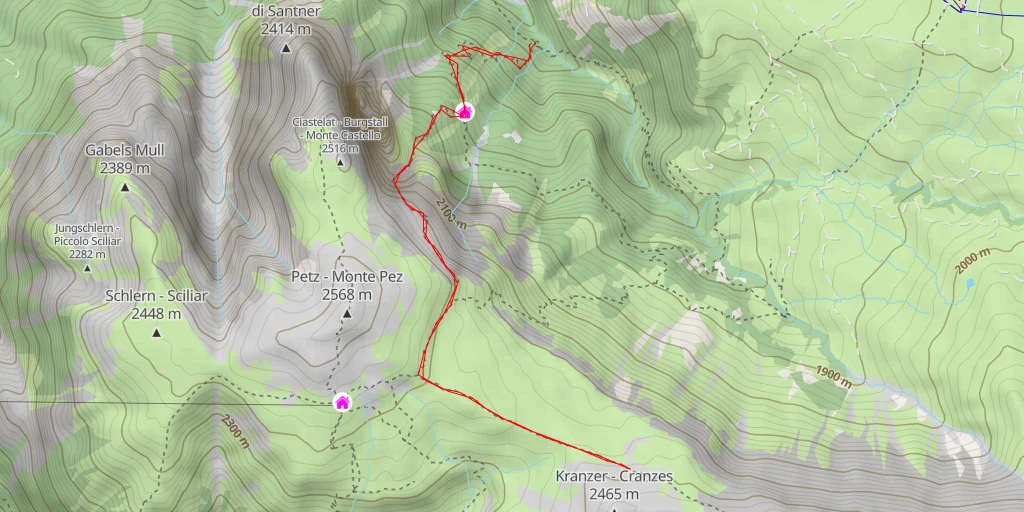 Map of the trail for Kranzer - Cranzes