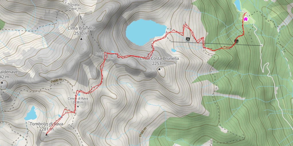 Map of the trail for Tombolin di Rava