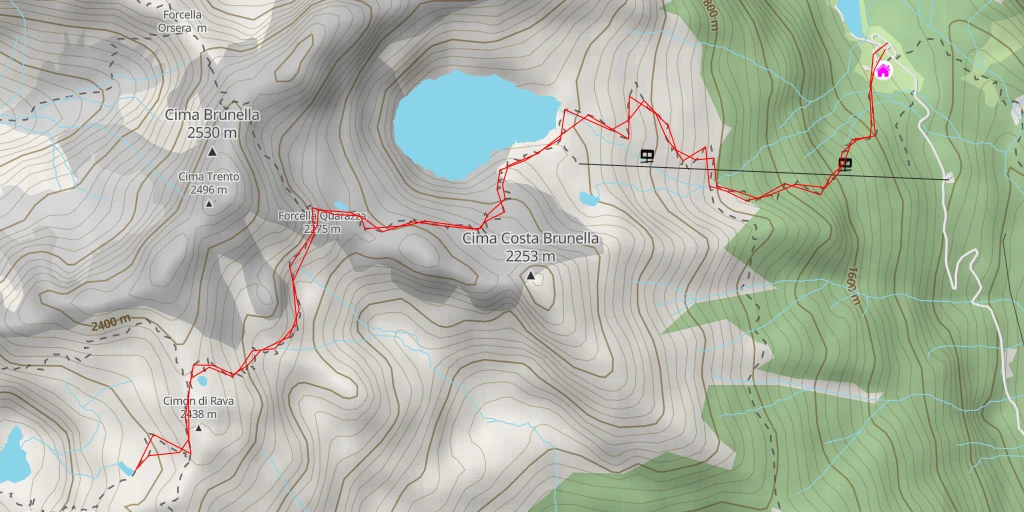 Carte de l'itinéraire :  Scala del Tombolin