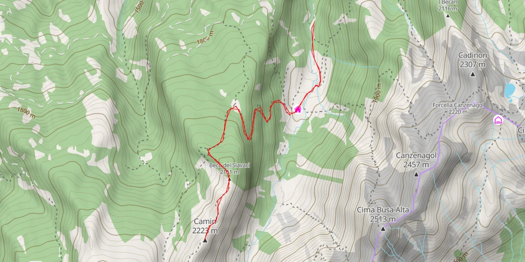 Map of the trail for Camin