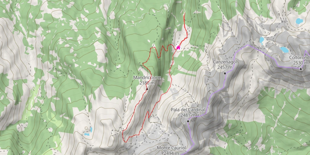 Map of the trail for nuova variante della mulattiera di Sadole causa interruzione vecchia mulattiera