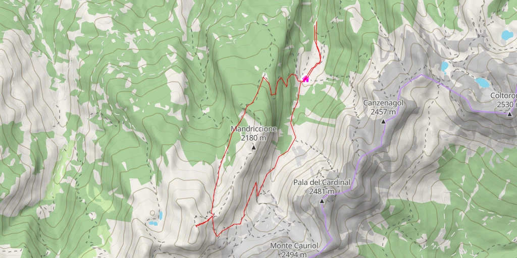 Map of the trail for Castel Aie