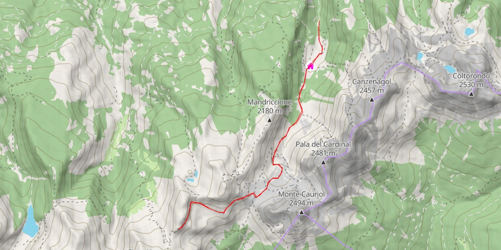 Map of the trail for Il Frate