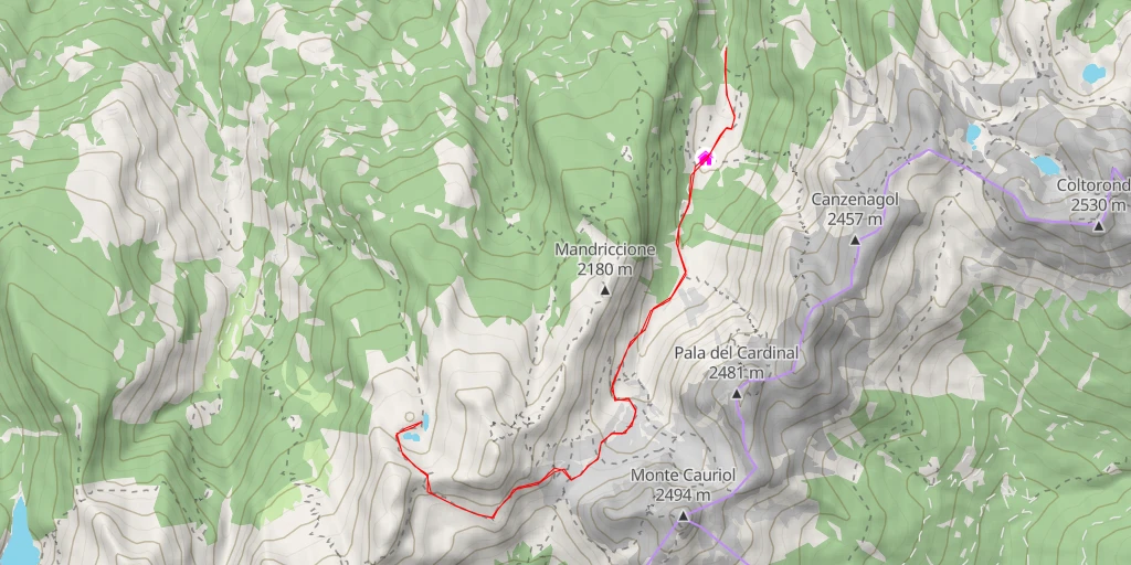 Map of the trail for nuova variante della mulattiera di Sadole causa interruzione vecchia mulattiera