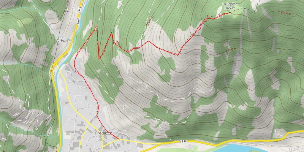 Map of the trail for La Sopösa