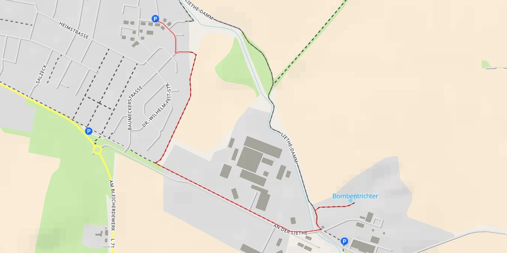 Map of the trail for Bombentrichter