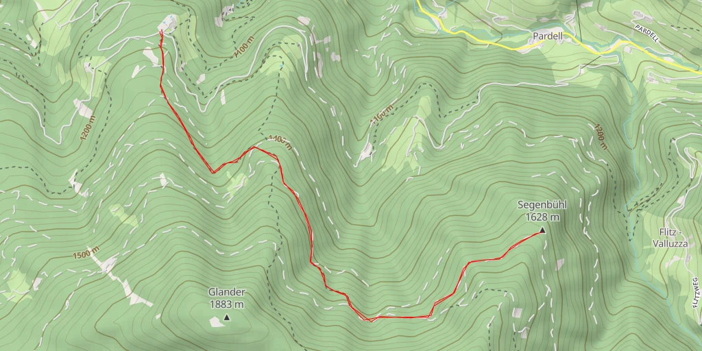 Map of the trail for Segenbühl