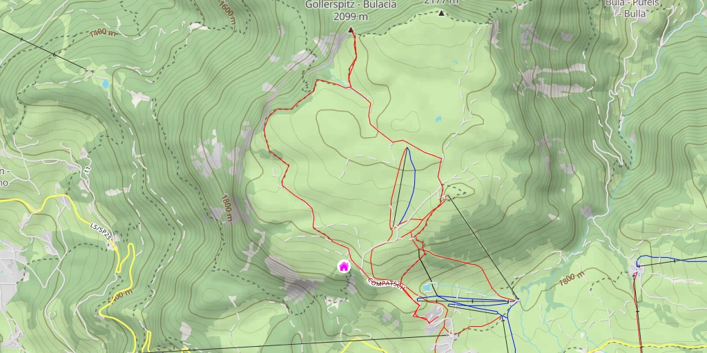 Carte de l'itinéraire :  Gollerspitz - Bulacia