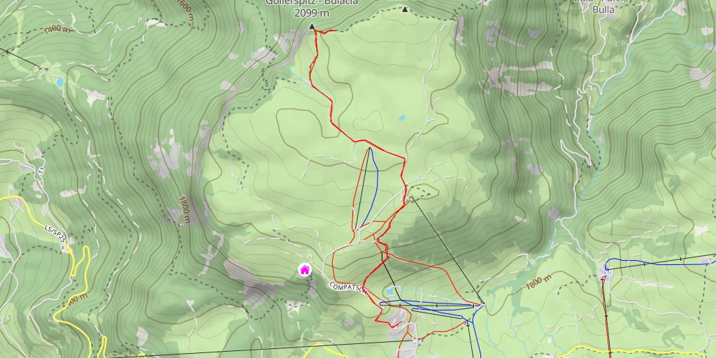 Carte de l'itinéraire :  Gollerspitz - Bulacia